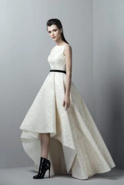 Saiid Kobeisy - 3357 Floral Brocade High Low Gown Formal Gowns