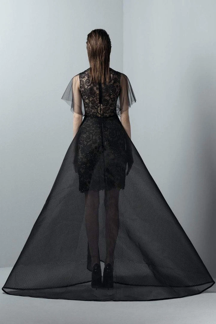 Saiid Kobeisy - 3373 Lace Jewel Tulle A-line Dress Formal Gowns 4 Saiid Kobeisy - 3373 Lace Jewel Tulle A-line Dress Formal Gowns