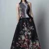 Saiid Kobeisy - 3381 Haltered Floral Embellished Gown Formal Gowns