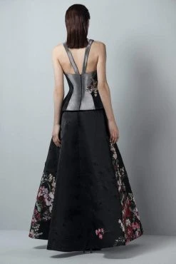 Saiid Kobeisy - 3381 Haltered Floral Embellished Gown Formal Gowns