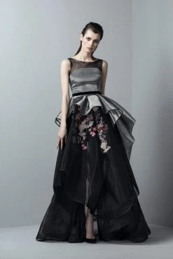 Formal Gowns Saiid Kobeisy - 3382 Illusion Neckline Organza Gown