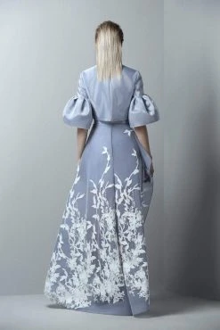 Saiid Kobeisy - 3388 Bell Sleeve Peplum High Low Evening Gown