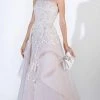 Saiid Kobeisy - 3405 Strapless Trailing Floral Adorned Tulle Gown 1 Saiid Kobeisy - 3405 Strapless Trailing Floral Adorned Tulle Gown
