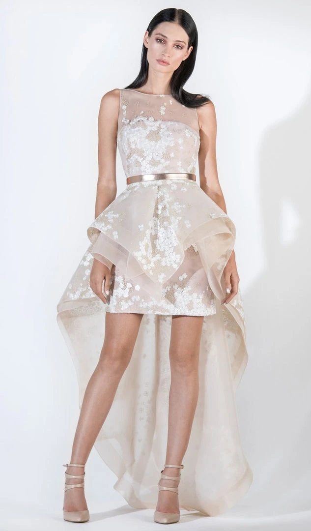 Cocktail Dresses Saiid Kobeisy - 3408 Embroidered Sleeveless High Low Gown 3 Cocktail Dresses Saiid Kobeisy - 3408 Embroidered Sleeveless High Low Gown