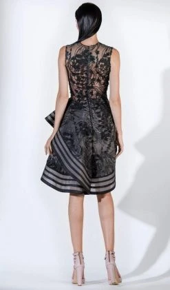 Saiid Kobeisy - 3416 Sleeveless V-Neck Draped Cocktail Dress