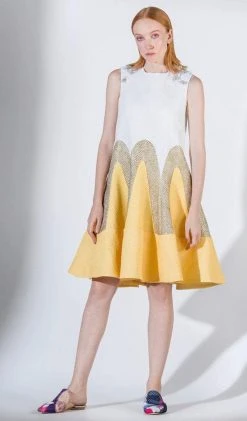 Saiid Kobeisy - 3436 Sleeveless Square Neckline Brocade Shift Dress Cocktail Dresses