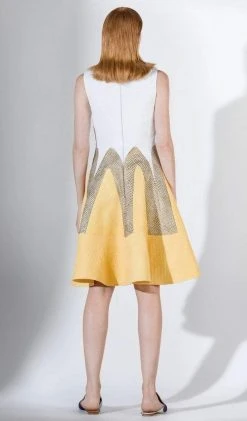 Saiid Kobeisy - 3436 Sleeveless Square Neckline Brocade Shift Dress Cocktail Dresses