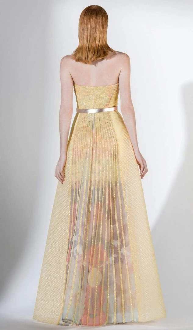 Saiid Kobeisy - 3442 Crystal Embellished Strapless A-line Dress 4 Saiid Kobeisy - 3442 Crystal Embellished Strapless A-line Dress