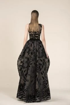 Saiid Kobeisy - RE3583 Sleeveless Bateau Tulle Brode A-line Dress Formal Gowns