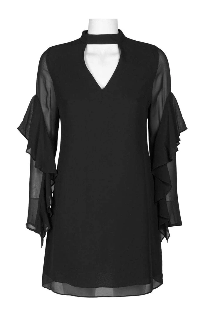 Sam Edelman - 10F091 Cutout Front Draped Sleeves Chiffon Short Dress 7 Sam Edelman - 10F091 Cutout Front Draped Sleeves Chiffon Short Dress