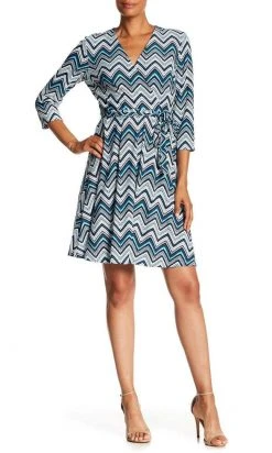 Sandra Darren - 71409 Quarter Length Chevron Print Dress Cocktail Dresses