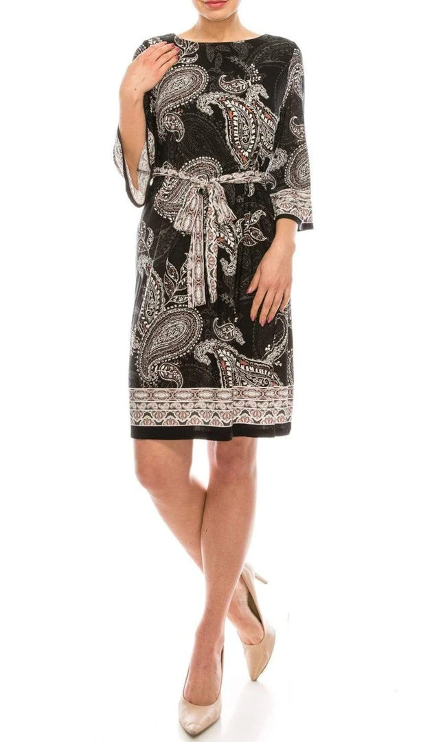 Prom Dresses Sandra Darren - 73367 Quarter Sleeve Paisley Print Jersey Dress 3 Prom Dresses Sandra Darren - 73367 Quarter Sleeve Paisley Print Jersey Dress