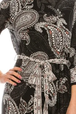 Prom Dresses Sandra Darren - 73367 Quarter Sleeve Paisley Print Jersey Dress 11 Prom Dresses Sandra Darren - 73367 Quarter Sleeve Paisley Print Jersey Dress