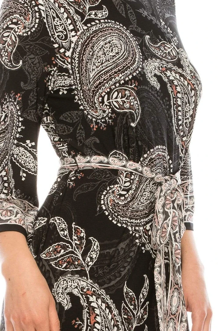 Prom Dresses Sandra Darren - 73367 Quarter Sleeve Paisley Print Jersey Dress 8 Prom Dresses Sandra Darren - 73367 Quarter Sleeve Paisley Print Jersey Dress