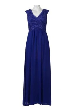 Sangria - ADWKOJ57 Cap Sleeve Sequined Empire Gown Formal Gowns