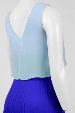 Sangria - DWKO624 Sleeveless Popover Accordion Dress