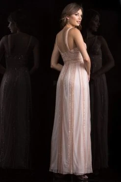 Scala - 48812 Bedazzled V-neck Empire A-line Dress Formal Gowns 7 Scala - 48812 Bedazzled V-neck Empire A-line Dress Formal Gowns