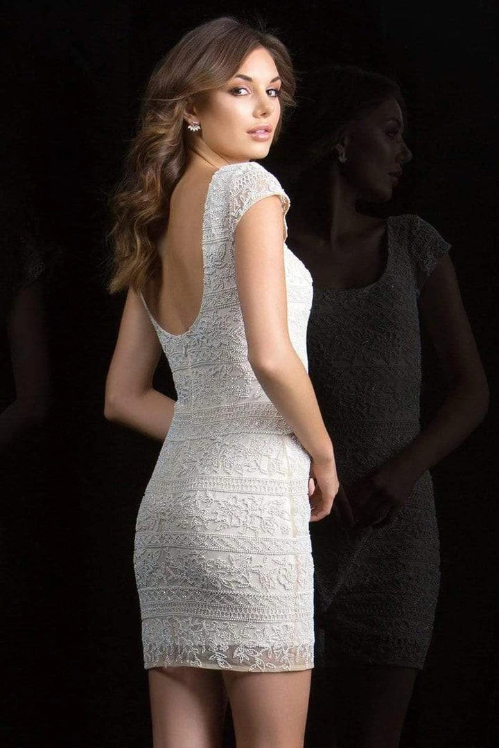 Cocktail Dresses Scala - 48825 Cap Sleeve Beaded Short Dress 4 Cocktail Dresses Scala - 48825 Cap Sleeve Beaded Short Dress