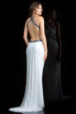 Formal Gowns Scala - 48826 Halter Neckline Sheath Gown With Side Cutouts