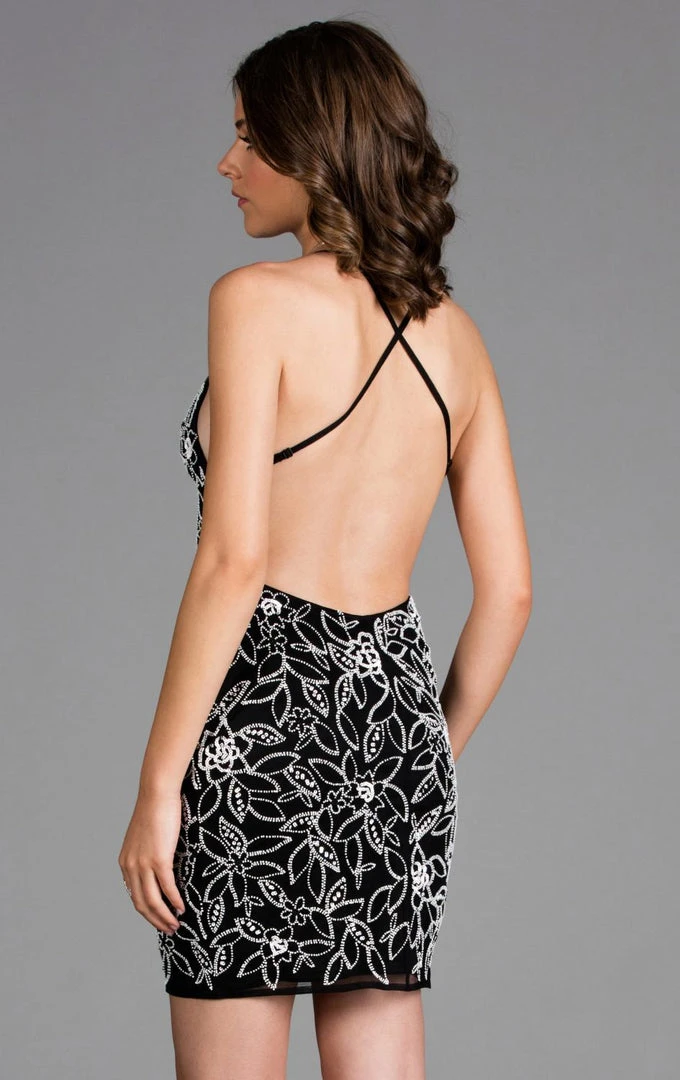 Cocktail Dresses Scala - 48881 Fitted V Neck Cocktail Dress With Open Back 4 Cocktail Dresses Scala - 48881 Fitted V Neck Cocktail Dress With Open Back