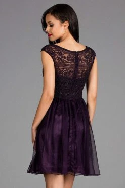 Scala - 48882 Beaded Bateau Tulle A-line Dress