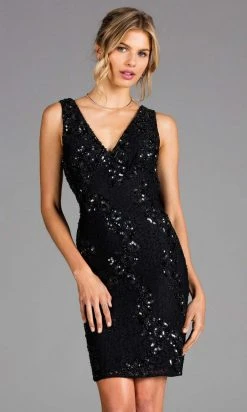 Scala - 48922 Floral Beaded Corset Lace Up Back Lace Cocktail Dress Cocktail Dresses