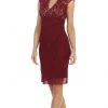 Cocktail Dresses Shail K - Cutout Bodice Draped Sheath Dress 1097 - 1 Pc Burgundy In Size S Available