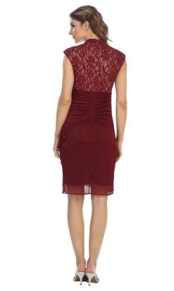 Cocktail Dresses Shail K - Cutout Bodice Draped Sheath Dress 1097 - 1 Pc Burgundy In Size S Available 5 Cocktail Dresses Shail K - Cutout Bodice Draped Sheath Dress 1097 - 1 Pc Burgundy In Size S Available