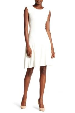 Sharagano - HW4S11GY5 Pleated Jewel A-line Dress Cocktail Dresses