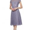 SLNY - 9119129 Embroidered Scoop Neck Tea Length Dress - 1 Pc Mystic Heather In Size 12 Available 1 SLNY - 9119129 Embroidered Scoop Neck Tea Length Dress - 1 Pc Mystic Heather In Size 12 Available