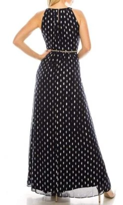 Formal Gowns SLNY - 9179142 Halter Neck Polka Dotted Dress