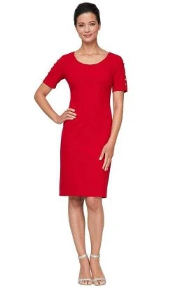 SLNY - Scoop Neck Knee-Length Casual Dress 9137181 - 2 Pc Cobalt In Size 12 And 14 Available Cocktail Dresses