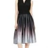 SLNY - Sleeveless Ombre A-Line Cocktail Dress 9151108 - 1 Pc Blk Sil In Size 16 Available Cocktail Dresses