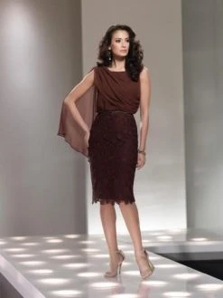 Social Occasions By Mon Cheri - 214841 Short Dress In Cocoa Cocktail Dresses