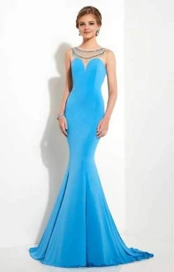 Formal Gowns Studio 17 - 12618 Elegant Beaded And Embellished Illusion Bateau Jersey Gown