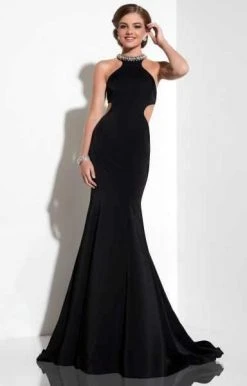 Formal Gowns Studio 17 - 12634 Elegant Encrusted Choker Neck Stretch Satin Gown