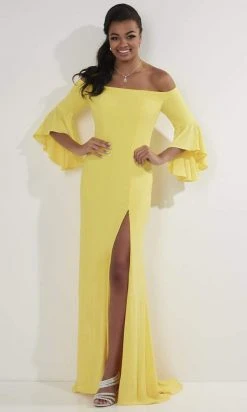 Formal Gowns Studio 17 - 12706 Bell Sleeve Off Shoulder Trumpet Evening Dress
