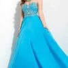 Formal Gowns Studio 17 - Strapless Low Open Back Embellished Gown 12610 - 1 Pc Turquoise In Size 12 Available