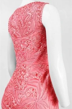 Sue Wong Bateau Ribbon Mesh Dress N5140 - 1 Pc Coral In Size 6 Available Cocktail Dresses