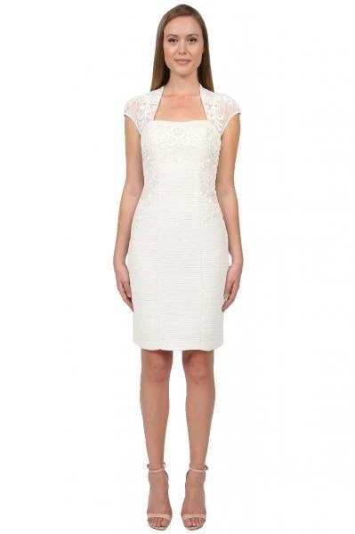 Sue Wong Bedazzled Bolero Sheath Dress Cocktail Dress - 1 Pc Ivory In Size 12 Available 3 Sue Wong Bedazzled Bolero Sheath Dress Cocktail Dress - 1 Pc Ivory In Size 12 Available