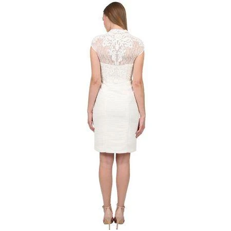 Sue Wong Bedazzled Bolero Sheath Dress Cocktail Dress - 1 Pc Ivory In Size 12 Available 4 Sue Wong Bedazzled Bolero Sheath Dress Cocktail Dress - 1 Pc Ivory In Size 12 Available