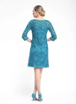 Sue Wong - Embroidered Bateau Neck Column Dress N5344 Cocktail Dresses