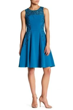 Cocktail Dresses Sue Wong - Embroidered Jewel Neck A-line Dress N5403