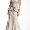 Sue Wong - Embroidered Peplum Satin Dress W5234 Formal Gowns