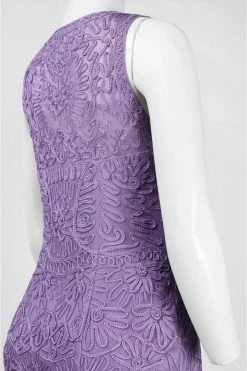 Sue Wong Knee Length Sleeveless Floral Sheath Dress - 1 Pc. Periwinkle In Size 6 Available