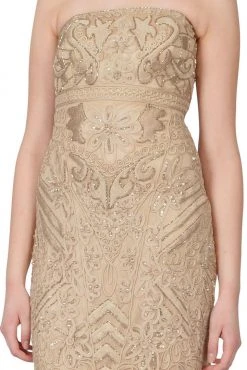 Cocktail Dresses Sue Wong - N3145 Strapless Soutache Adorned Sheath Dress