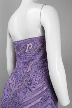 Cocktail Dresses Sue Wong - N3145 Strapless Soutache Adorned Sheath Dress