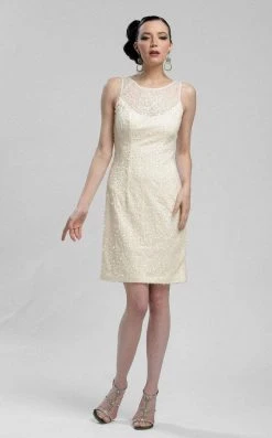 Sue Wong - N3211 Sleeveless Jewel Illusion Sequined Sheath Dress