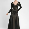 Formal Gowns Sue Wong - N3411 V-neck Ribbon Applique A-line Gown 2 Formal Gowns Sue Wong - N3411 V-neck Ribbon Applique A-line Gown