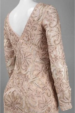 Formal Gowns Sue Wong - N3411 V-neck Ribbon Applique A-line Gown 5 Formal Gowns Sue Wong - N3411 V-neck Ribbon Applique A-line Gown